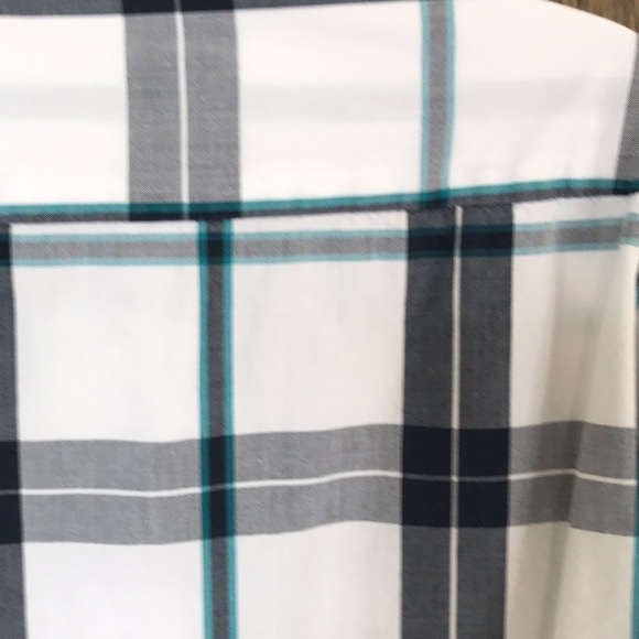 Custom made Cowboy shirt, medium. Mother of pearl snap buttons. White,teal,black - Picture 7 of 8